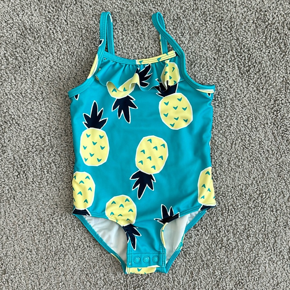 Carters baby girl pineapple one piece swimsuit size 18 months